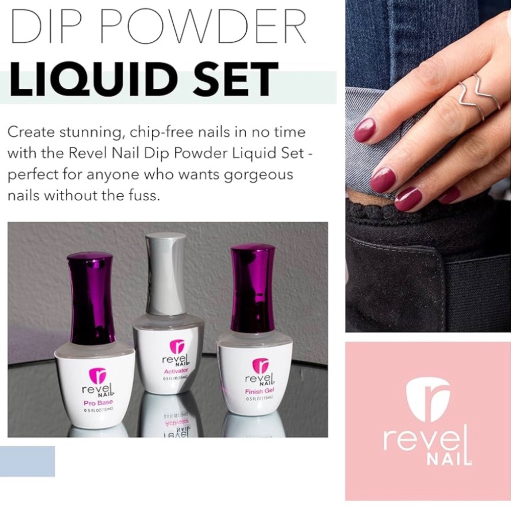 Dip powder liquid set-no UV light needed
